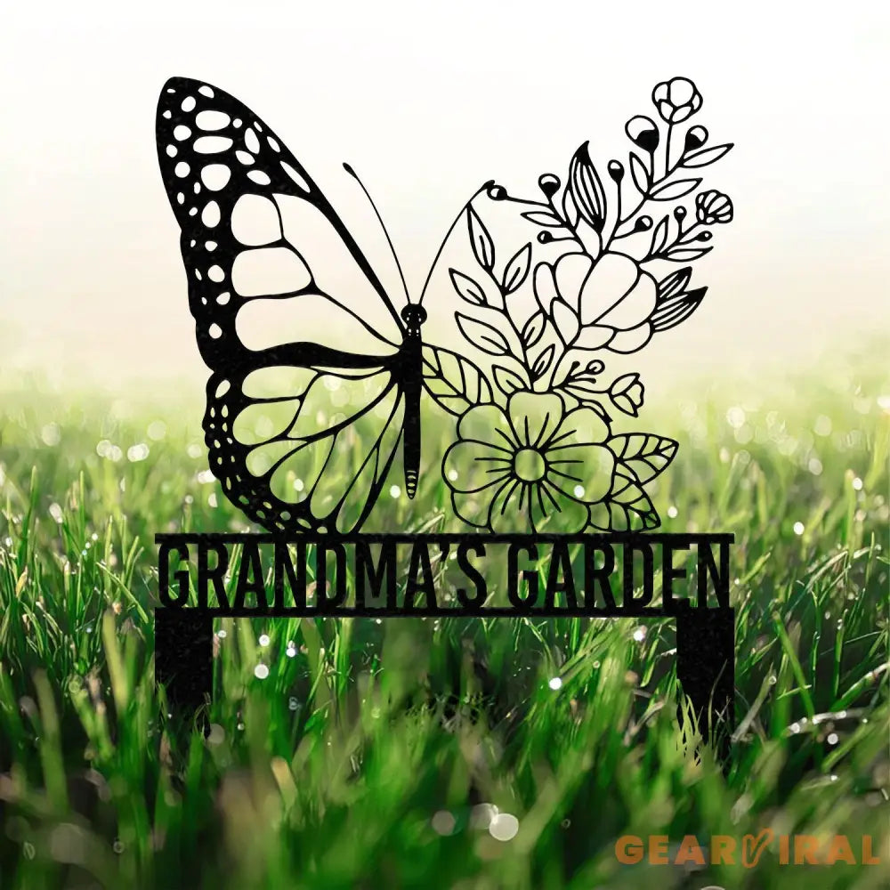 Custom Name Butterfly Garden Sign Custom Butterfly Metal Hanging Garden Sign Personalized Metal Gardening Gift Custom