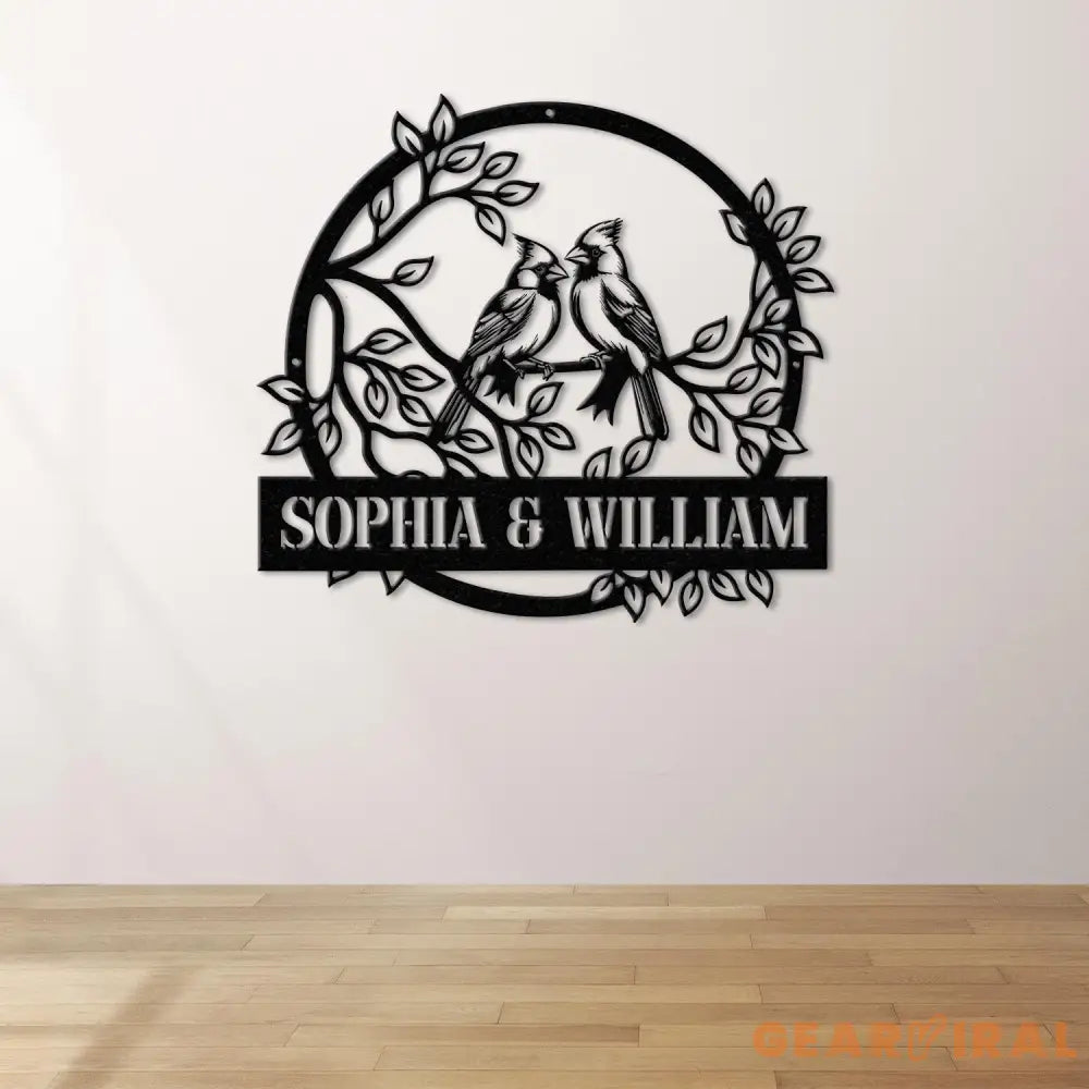 Custom Name Cardinals Wedding Decor Personalized Wedding Gifts Custom Wedding Signs Bird Wall Decor Bridal Shower Sign