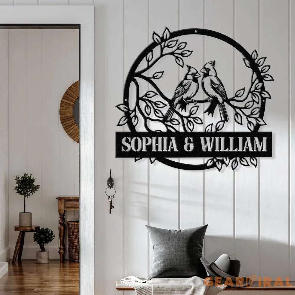 Custom Name Cardinals Wedding Decor Personalized Wedding Gifts Custom Wedding Signs Bird Wall Decor Bridal Shower Sign