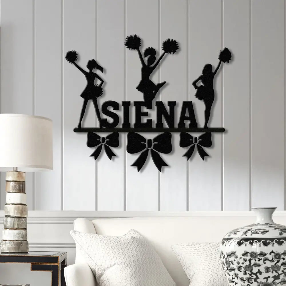 Custom Name Cheerleader Wall Art with Led Lights Cheerleader Name Metal Sign Cheerleader Wall Art Cheer Team Gift Girls