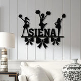 Custom Name Cheerleader Wall Art with Led Lights Cheerleader Name Metal Sign Cheerleader Wall Art Cheer Team Gift Girls