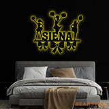 Custom Name Cheerleader Wall Art with Led Lights Cheerleader Name Metal Sign Cheerleader Wall Art Cheer Team Gift Girls