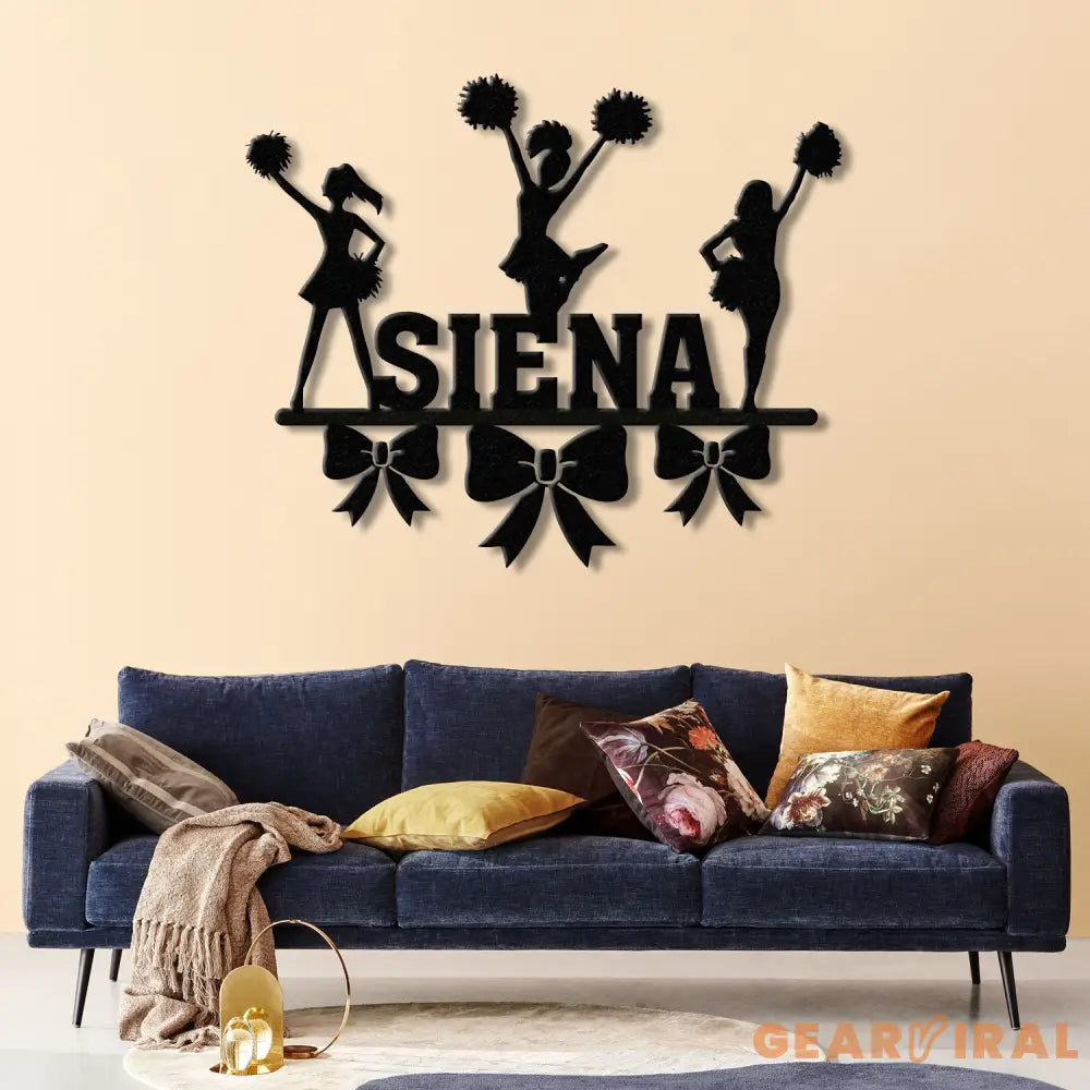 Custom Name Cheerleader Wall Art with Led Lights Cheerleader Name Metal Sign Cheerleader Wall Art Cheer Team Gift Girls