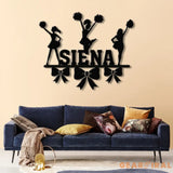 Custom Name Cheerleader Wall Art with Led Lights Cheerleader Name Metal Sign Cheerleader Wall Art Cheer Team Gift Girls