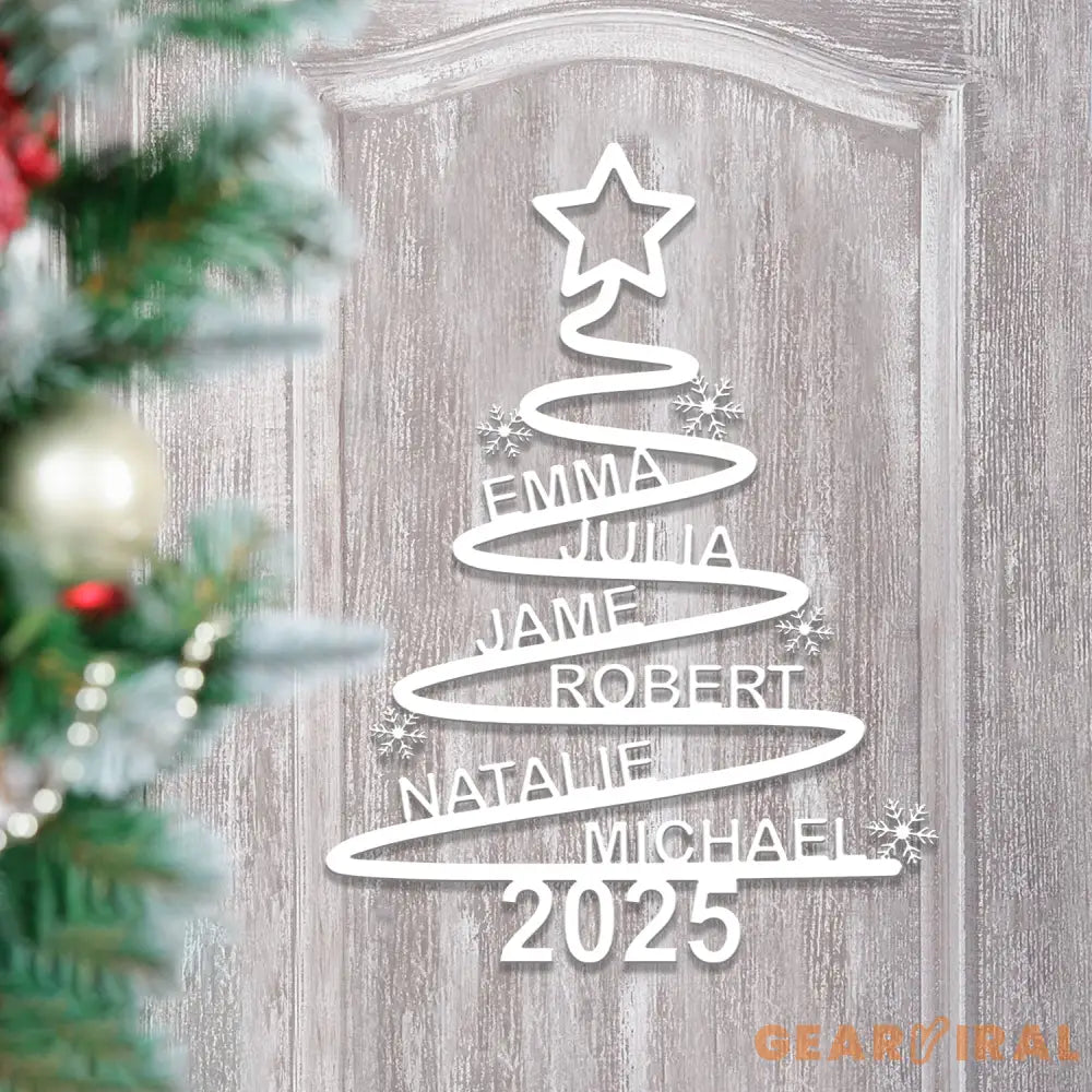 Custom Name Christmas Tree Metal Sign Christmas Tree Family Personalized Family Name Christmas Tree Christmas