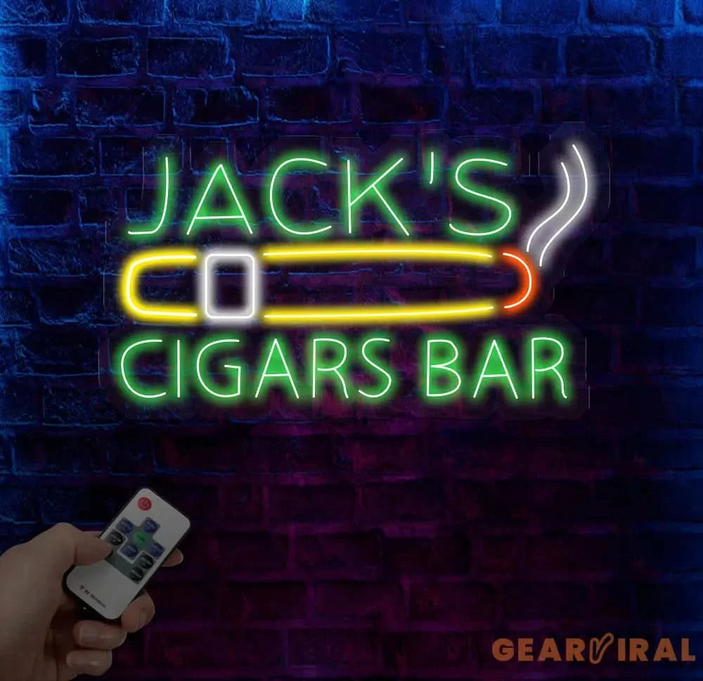 Custom Name Cigars Bar Lounge Neon Sign Personalized Cigar Smoking Whiskey Bar LED Sign For Man Cave Bar Pub Decor