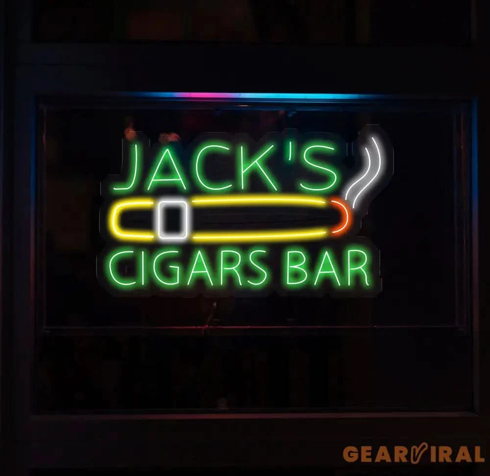 Custom Name Cigars Bar Lounge Neon Sign Personalized Cigar Smoking Whiskey Bar LED Sign For Man Cave Bar Pub Decor
