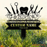 Custom Name Dentist Memorial Stake Personalized Garden Sign Dentist Memorial Sign Grave Marker