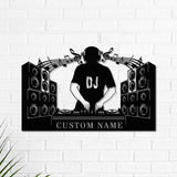 Custom Name DJ Player Metal sign with LED lights - DJ Sign - Personalized Dj Gift - Dj Wall Hanging decor | GearViral