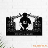 Custom Name DJ Player Metal sign with LED lights - DJ Sign - Personalized Dj Gift - Dj Wall Hanging decor | GearViral