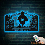 Custom Name DJ Player Metal sign with LED lights - DJ Sign - Personalized Dj Gift - Dj Wall Hanging decor | GearViral