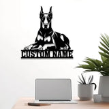 Custom Name Doberman Pinscher Metal Sign with Led Light Doberman Sign Personalized Dog Sign Dog Monogram Dog Mom Gift