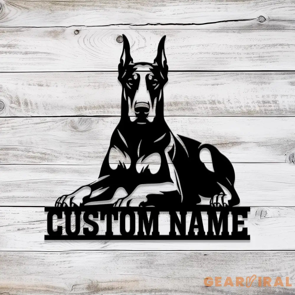 Custom Name Doberman Pinscher Metal Sign with Led Light Doberman Sign Personalized Dog Sign Dog Monogram Dog Mom Gift