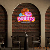 Custom Name Fast Food Restaurant With Donut Led Neon Sign Light