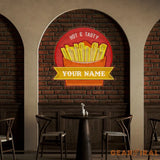 Custom Name Fast Food Restaurant With French Fries Led Neon Sign Light