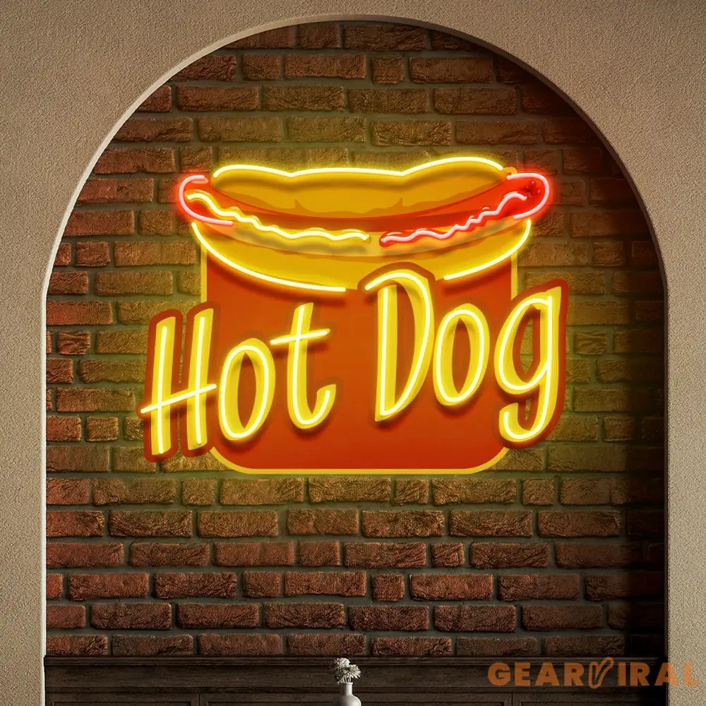 Custom Name Fast Food Restaurant With Hot Dog Led Neon Sign Light