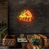 Custom Name Fast Food Restaurant With Pizza Led Neon Sign Light