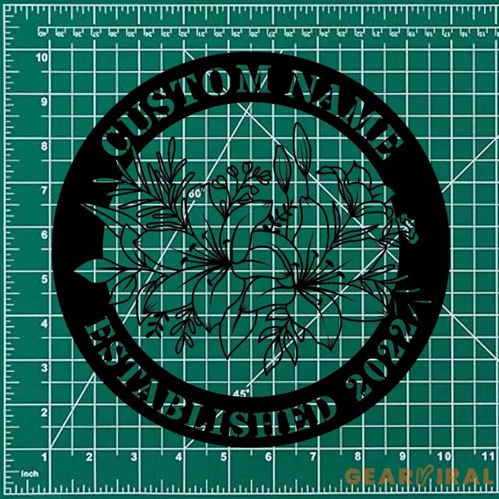 Custom Name Flower Metal Sign Personalized Family Name Metal Sign Family LED Wall Decor Personalized Wall Art