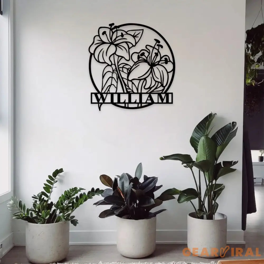 Custom Name Flowers Metal Sign Custom Garden Sign Personalized Metal Sign Flowers Wall Decor Best Gifts for Mother