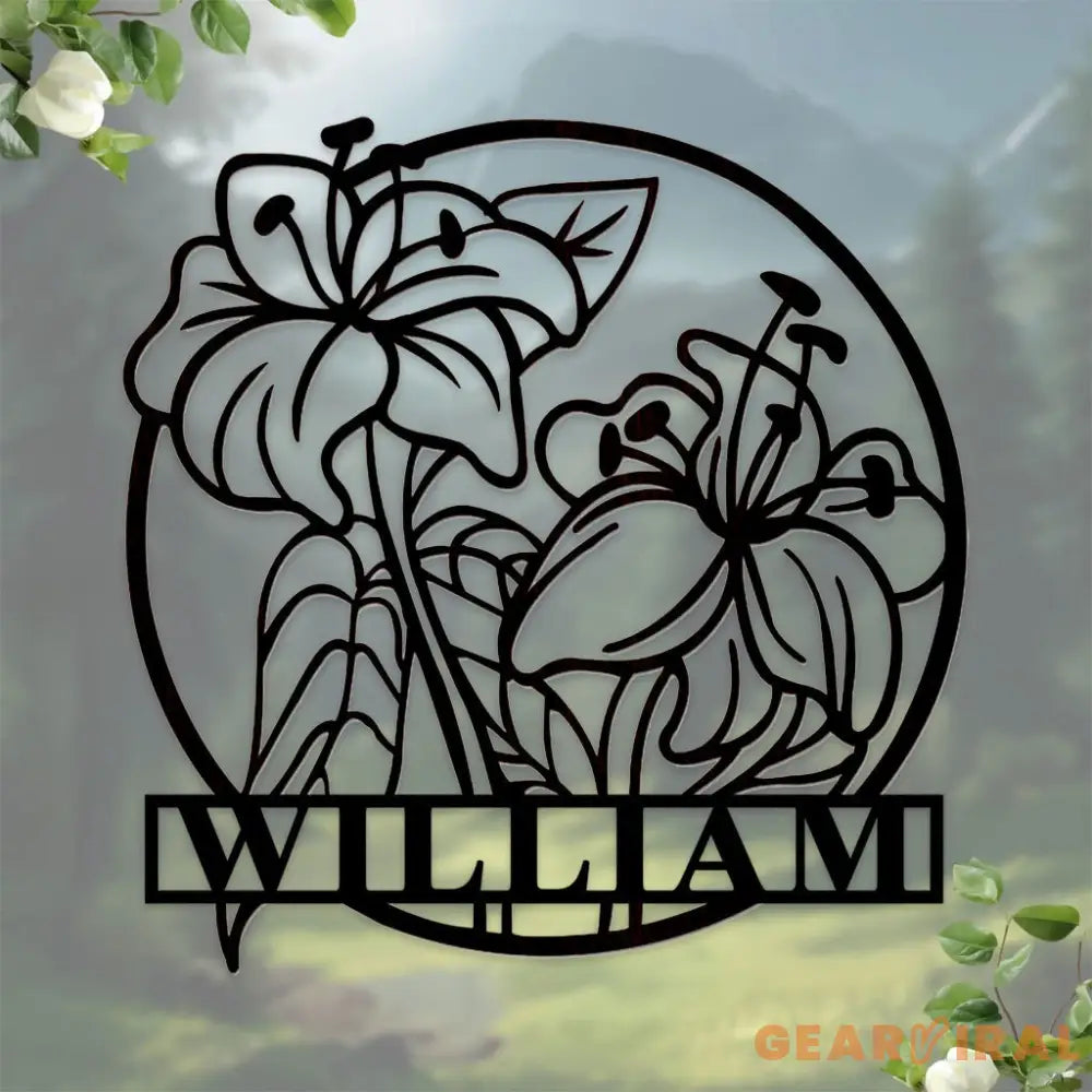 Custom Name Flowers Metal Sign Custom Garden Sign Personalized Metal Sign Flowers Wall Decor Best Gifts for Mother