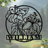 Custom Name Flowers Metal Sign Custom Garden Sign Personalized Metal Sign Flowers Wall Decor Best Gifts for Mother