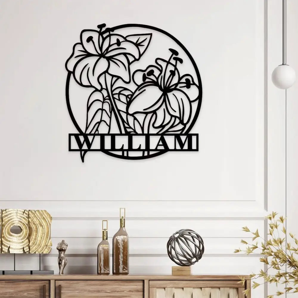 Custom Name Flowers Metal Sign Custom Garden Sign Personalized Metal Sign Flowers Wall Decor Best Gifts for Mother