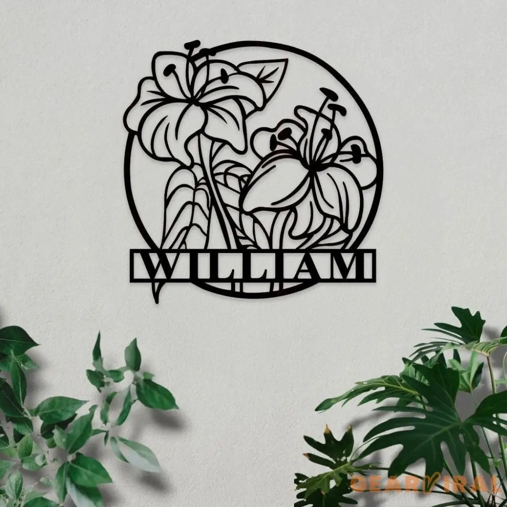 Custom Name Flowers Metal Sign Custom Garden Sign Personalized Metal Sign Flowers Wall Decor Best Gifts for Mother