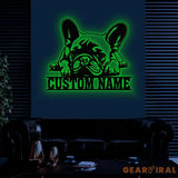 Custom Name French Bulldog Metal Sign with Led Light French Bulldog Sign Personalized Dog Sign Dog Monogram Dog Mom
