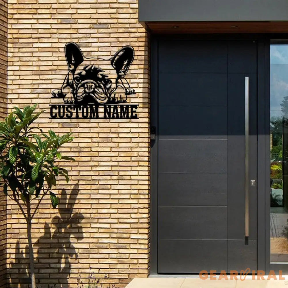Custom Name French Bulldog Metal Sign with Led Light French Bulldog Sign Personalized Dog Sign Dog Monogram Dog Mom