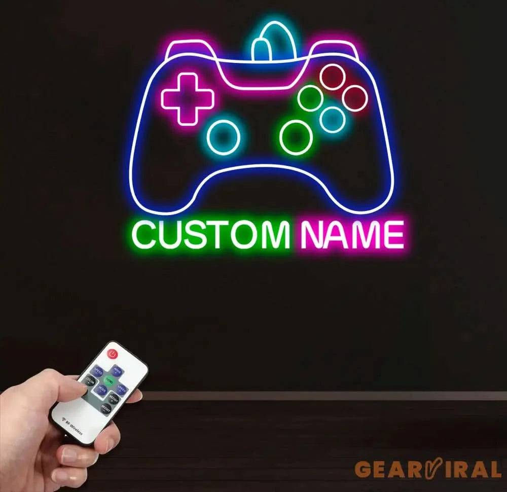 Custom Name Game Controller Neon Sign Game Controller Led Light Game Zone Neon Sign Gaming Neon Light Gamer Room Art