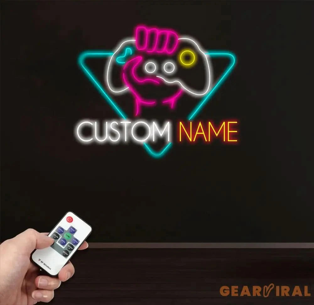 Custom Name Game Controller Neon Sign Game Controller Led Light Game Zone Neon Sign Gaming Neon Light Gamer Room Art