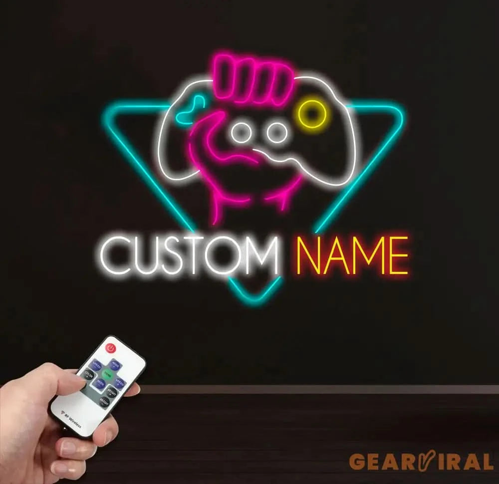 Custom Name Game Controller Neon Sign Game Controller Led Light Game Zone Neon Sign Gaming Neon Light Gamer Room Art