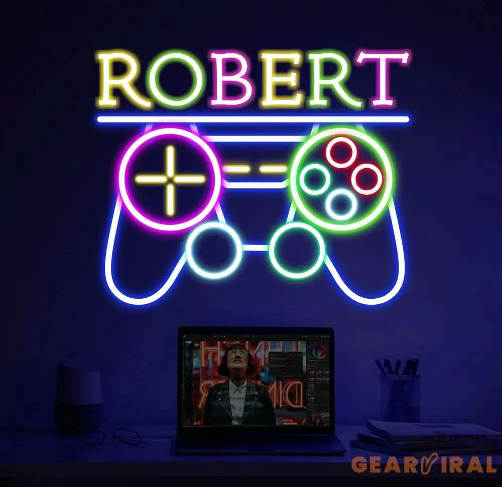 Custom Name Game On Controller Neon Sign Game Controller Led Light Game Zone Neon Sign Gaming Neon Light Gamer Room Art