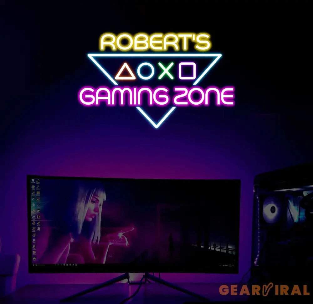 Custom Name Gaming Zone Neon Sign Game Zone Room Beer Bar Man Cave Bedroom Home Art Gaming Neon Light Gamer Room Art
