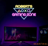 Custom Name Gaming Zone Neon Sign Game Zone Room Beer Bar Man Cave Bedroom Home Art Gaming Neon Light Gamer Room Art