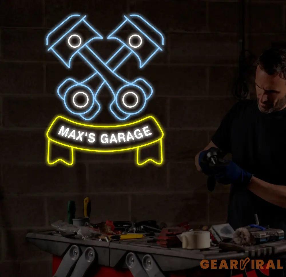 Custom Name Garage Neon Sign Custom Garage Led Light Handmade Man Cave Decor Gifts For Him Garage Wall Art Car Shop
