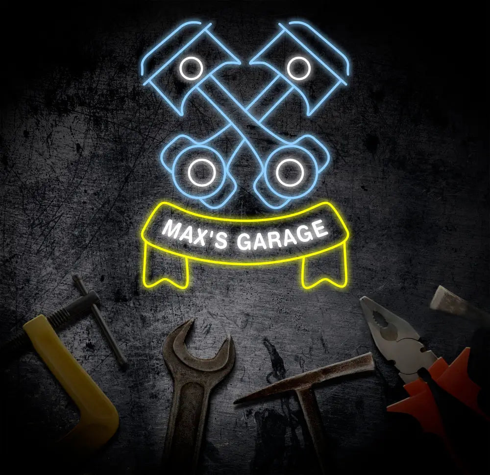 Custom Name Garage Neon Sign Custom Garage Led Light Handmade Man Cave Decor Gifts For Him Garage Wall Art Car Shop