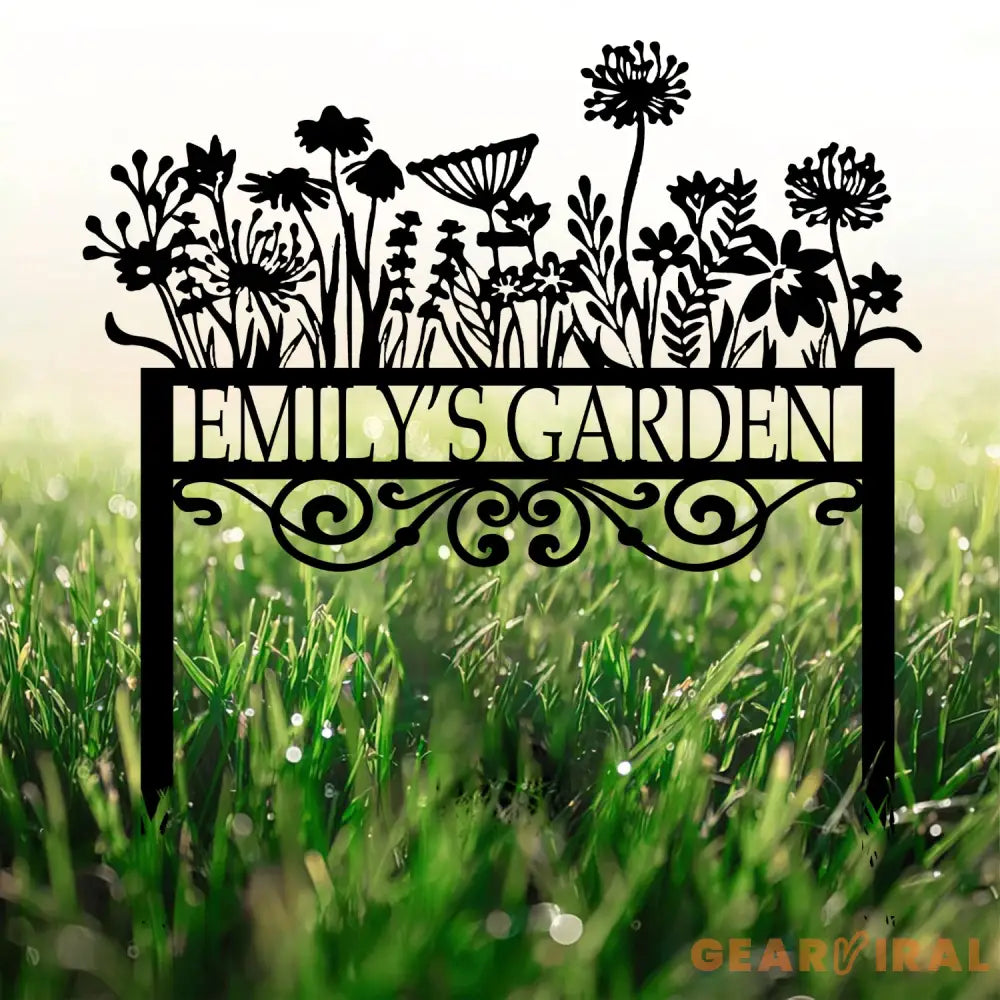 Custom Name Garden Metal Sign Garden Metal Sign With Stake Gardening Gift Outdoor Yard Decor - Gearviral