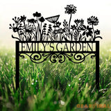 Custom Name Garden Metal Sign Garden Metal Sign With Stake Gardening Gift Outdoor Yard Decor - Gearviral