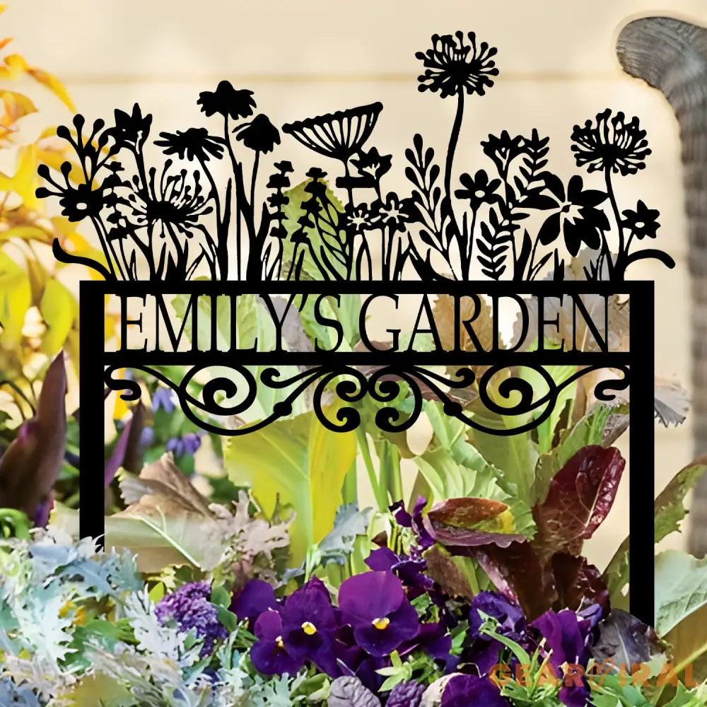 Custom Name Garden Metal Sign Garden Metal Sign With Stake Gardening Gift Outdoor Yard Decor - Gearviral