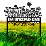 Custom Name Garden Metal Sign Garden Metal Sign With Stake Gardening Gift Outdoor Yard Decor - Gearviral