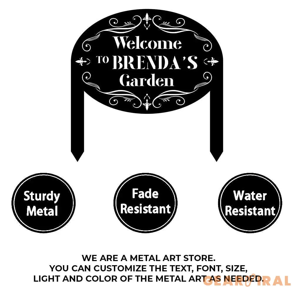 Custom Name Garden Metal Stake Personalized Family Name Yard Sign Outdoor Door Garden Decor Garden Art Gift for Garden