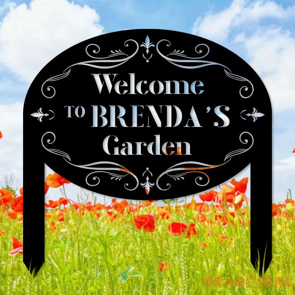 Custom Name Garden Metal Stake Personalized Family Name Yard Sign Outdoor Door Garden Decor Garden Art Gift for Garden