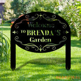 Custom Name Garden Metal Stake Personalized Family Name Yard Sign Outdoor Door Garden Decor Garden Art Gift for Garden