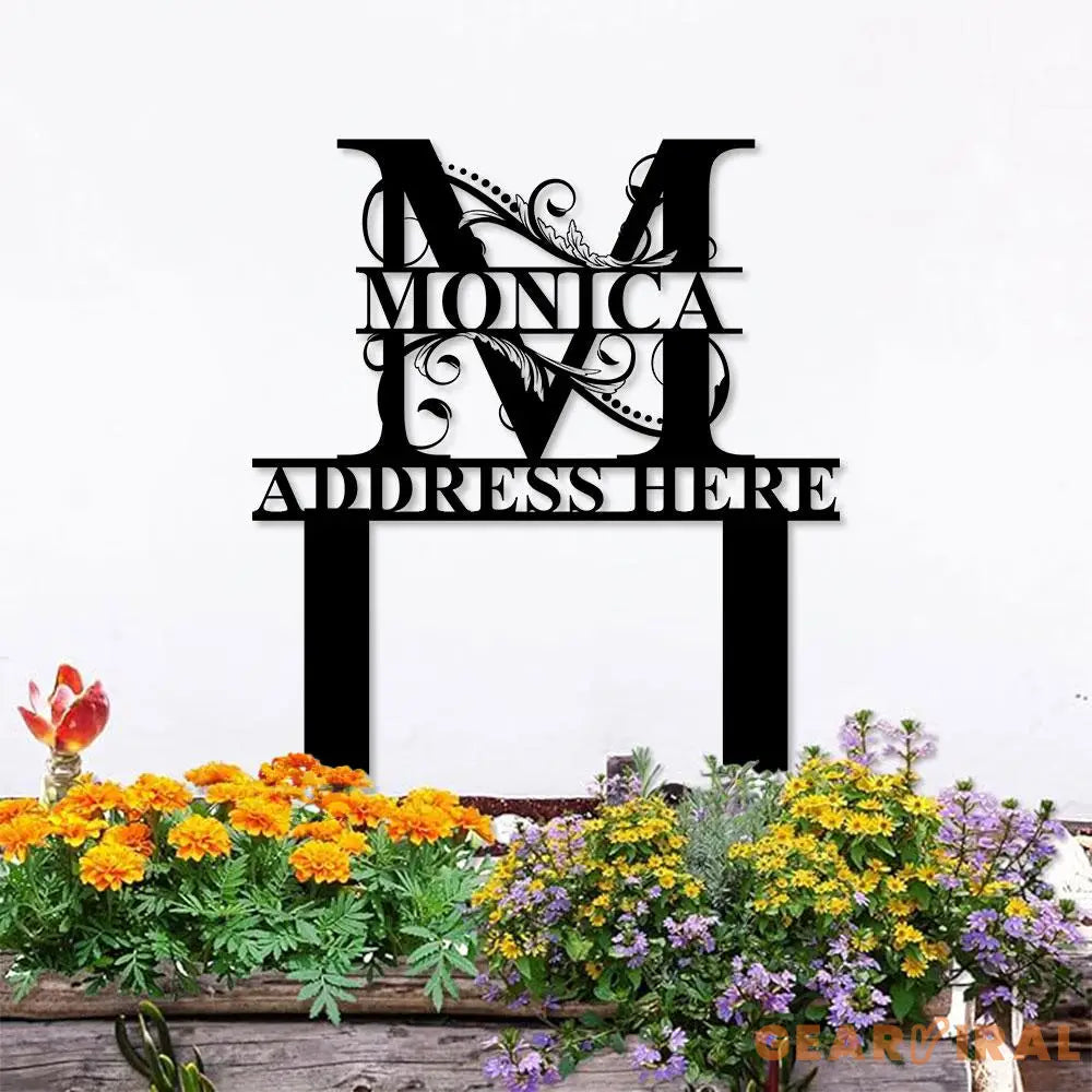 Custom Name Garden Metal Stake Personalized Family Name Yard Sign Outdoor Door Garden Decor Garden Art Gift for Garden