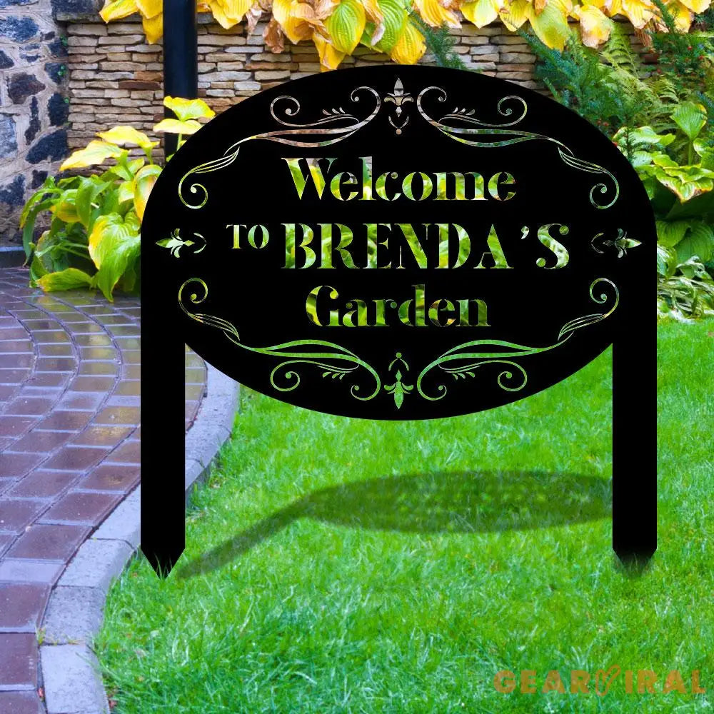 Custom Name Garden Metal Stake Personalized Family Name Yard Sign Outdoor Door Garden Decor Garden Art Gift for Garden