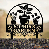 Custom Name Garden Stake Personalized Metal Garden Sign Flower Sign with Stakes Lawn Signs Outdoor Metal Sign Garden