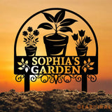 Custom Name Garden Stake Personalized Metal Garden Sign Flower Sign with Stakes Lawn Signs Outdoor Metal Sign Garden