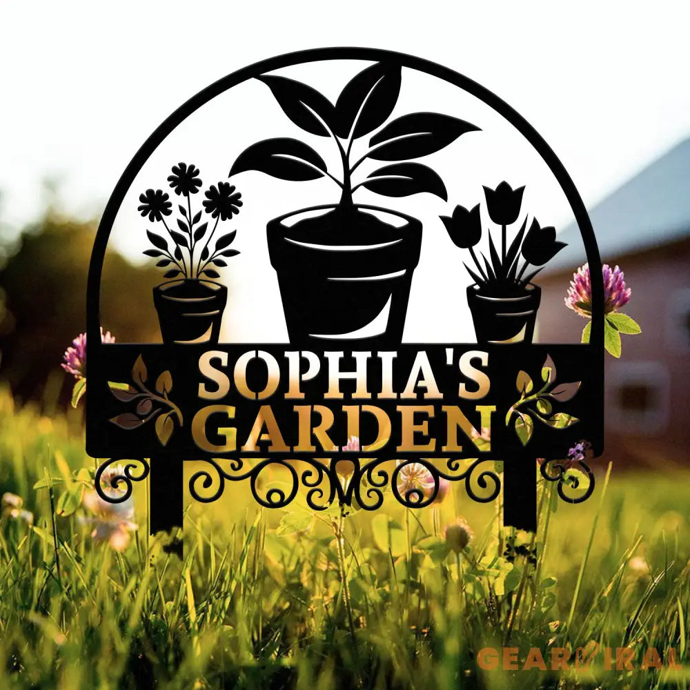 Custom Name Garden Stake Personalized Metal Garden Sign Flower Sign with Stakes Lawn Signs Outdoor Metal Sign Garden