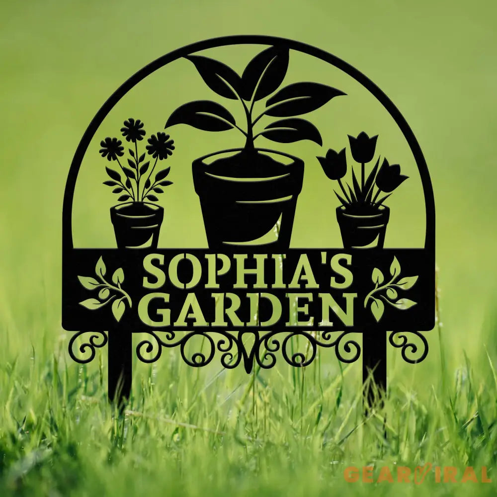 Custom Name Garden Stake Personalized Metal Garden Sign Flower Sign with Stakes Lawn Signs Outdoor Metal Sign Garden